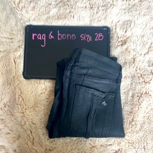 rag & bone Black High-Rise Skinny Jeans, size 28